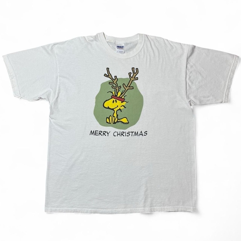 Vintage Y2K Charlie Brown Peanuts Snoopy Reindeer Christmas T-shirt XL Festive
